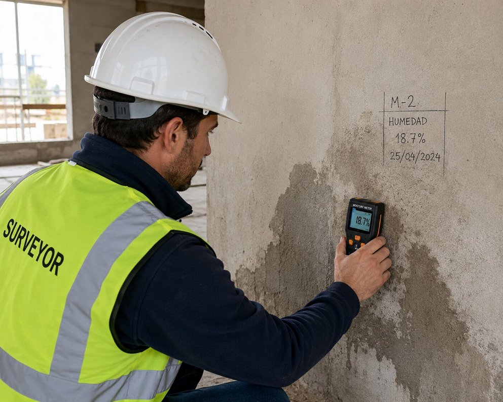 Surveyor inspecting a property in Mallorca
